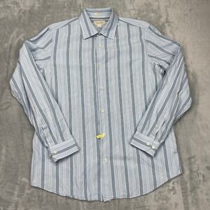 Banana Republic Shirt Mens L Blue Striped Classic‎ Fit Long Sleeve Button Up